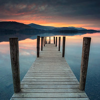 Buy canvas prints of Serene Sunset over Ashness Jetty by Ian Flanagan