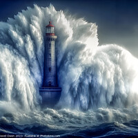 Buy canvas prints of Lighthouse Storm by David Owen