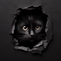 Buy canvas prints of Cat peeking by David Owen