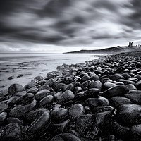 Buy canvas prints of Dunstanburgh Boulders Black and White by Phil Buckle