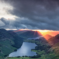 Buy canvas prints of Three Lakes Sunset by Phil Buckle