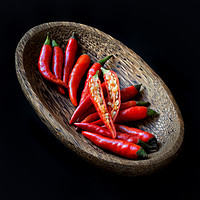 Buy canvas prints of Red Chillies in Bowl by Phil Buckle