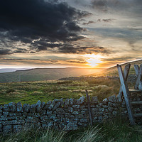 Buy canvas prints of Sunset and Stile by Mark Ingleby