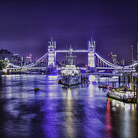 Buy canvas prints of Tower Bridge illuminated by Hasan Berkul