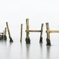 Buy canvas prints of old jetty in the mist by Alf Damp