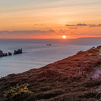 Buy canvas prints of Alum Bay Sunset by Alf Damp