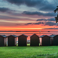 Buy canvas prints of Beach Hut Sunrise by Alf Damp