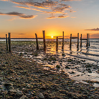Buy canvas prints of Derelict Jetty sunset by Alf Damp
