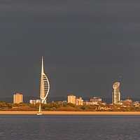 Buy canvas prints of Portsmouth sunset by Alf Damp