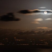 Buy canvas prints of Moon rising over Tenerife by David O'Brien