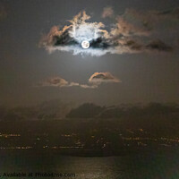 Buy canvas prints of Moon rising over Tenerife by David O'Brien