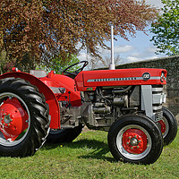 Buy canvas prints of Massey Ferguson MF130 tractor by Alan Barnes