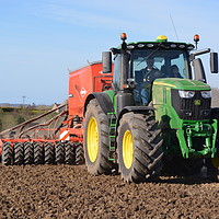 Buy canvas prints of John Deere 6250r with Kuhn Espro Drill by Alan Barnes