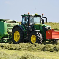 Buy canvas prints of Silage Baling John Deere by Alan Barnes