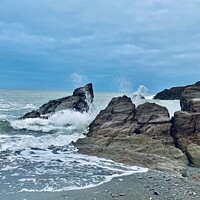 Buy canvas prints of Ilfracombe wild waves  by Louise Stainer