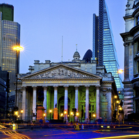 Buy canvas prints of  The Bank of England & The Cheese Grater by Malcolm Smith