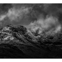 Buy canvas prints of Langdales, Lake District covered in snow and cloud by Graham Binns