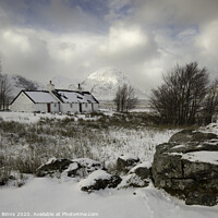 Buy canvas prints of Black Rock Cottage, snowy Scottish scene. Glencoe by Graham Binns