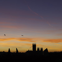 Buy canvas prints of Abstract Dawn Over Canterbury Cathedral by Kentish Dweller