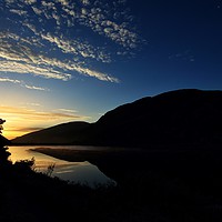 Buy canvas prints of Raven sunrise Silhouette,  Caban Reservoir by Sorcha Lewis