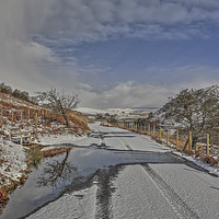 Buy canvas prints of Road through the snow, Elan Valley by Sorcha Lewis
