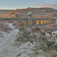 Buy canvas prints of Fire and Frost, Craig Goch Dam, Elan Valley by Sorcha Lewis