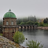 Buy canvas prints of Elan Valley Foel Tower with heather touches by Sorcha Lewis