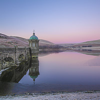 Buy canvas prints of Elan Valley Craig Goch in Pink, by Sorcha Lewis