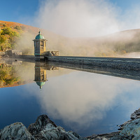 Buy canvas prints of Frosty Penygarreg and the morning sun -Elan Valley by Sorcha Lewis