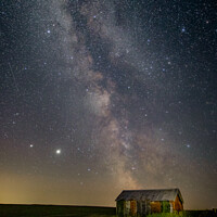 Buy canvas prints of Night sky Elan Valley Hills by Sorcha Lewis