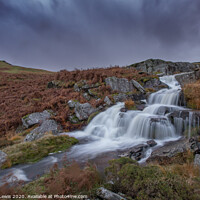 Buy canvas prints of Welsh Waterfall under a moody sky by Sorcha Lewis