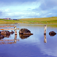 Buy canvas prints of The Tranquil Loch of Tingwall Shetland by Josephine Gornall