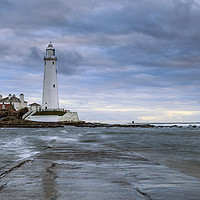 Buy canvas prints of St Mary's LightHouse, Whitley Bay by John Hall