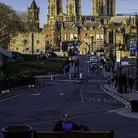 Buy canvas prints of Bench with a view, York Minster, Yorkshire England by John Hall