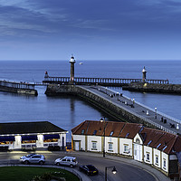 Buy canvas prints of Night Descends on Whitby by John Hall