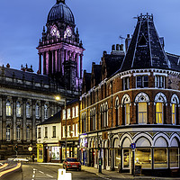 Buy canvas prints of Night Descends on Leeds, West Yorkshire, England by John Hall