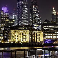 Buy canvas prints of Bankside London on the river Thames by John Hall
