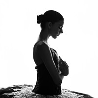 Buy canvas prints of Silhouetted Ballerina  by Jon Raffoul