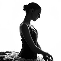 Buy canvas prints of Silhouetted Ballerina  by Jon Raffoul