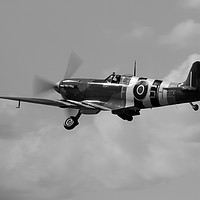 Buy canvas prints of Spitfire AB910 Peter John I in D Day stripes by Carly Hodges