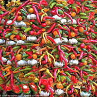 Buy canvas prints of Chillies and Garlic by David Mccandlish