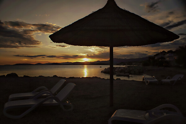 Podstrana Croatia Sunset Picture Board by David Mccandlish
