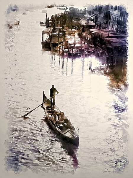 Gondoliers of Venice  Picture Board by David Mccandlish