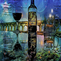 Buy canvas prints of Drinks on a Starry Night by David Mccandlish
