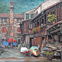 Buy canvas prints of Gondola Workshop by David Mccandlish