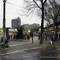 Buy canvas prints of    Amsterdam on a Rainy Day                        by David Mccandlish