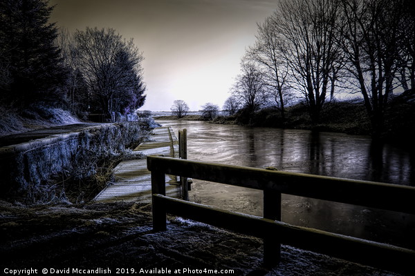 Frozen Forth and Clyde Canal Picture Board by David Mccandlish