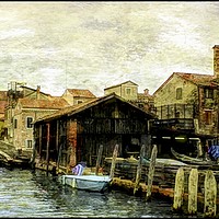 Buy canvas prints of Canal Life Venice by David Mccandlish
