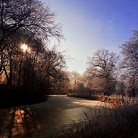 Buy canvas prints of        Frozen Forth and Clyde Canal  (2)           by David Mccandlish