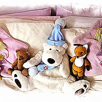 Buy canvas prints of The Cosy Toy Family by David Mccandlish